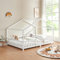 [en.casa] Kinderbett Treviolo Hausbett 140 x 200 cm Holzbett für Kinder mit Rausfallschutz Bettgestell mit Lattenrost Kiefernholz Weiß
