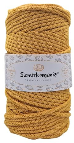 Sznurkomania, Baumwollkordel 5mm 100m, 46 Farben, Weiß Farbe, Makramee Garn, Baumwollgarn, geflochtene Baumwollkordel 5mm mit Kern, Makramee Kordel, Häkelkordel
