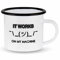 wowshirt Emallie Tasse It Works On My Machine Programmierer Informatiker Software Entwickler Coder, Farbe:White - Black