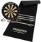 Stagecaptain DBS-1715 Bullseye Pro Dartscheibe mit Pfeilen - Profi Steeldartscheibe aus Sisal - Dartboard mit dünnen Drähten - Dart Scheibe mit 6 Dartpfeilen und 4 Sets Flights - Set inkl. Dartmatte