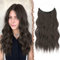FESHFEN Secrets Hair Extensions Lange Gewellt Schwarz Braun Haarverlängerung Invisible Secret Haarextension Synthetik Haare Unsichtbarem Haarteile für Frauen 40 cm