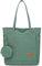 JANSBEN Tasche Damen Schultertasche große mit Münzbörsen Handtasche Shopper Umhängetasche mit Reißverschluss Stoff Shopping Bag für Alltag und Schule Einkaufens Grün