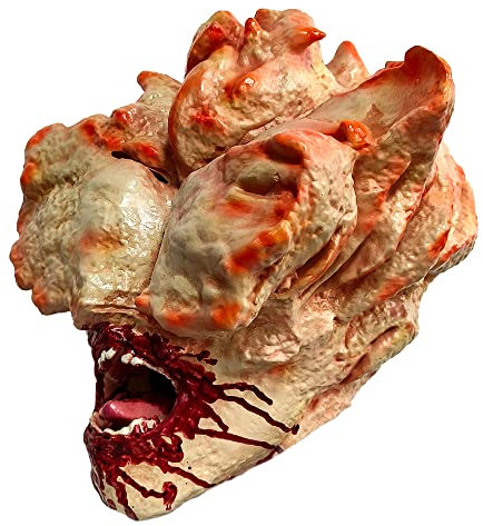 Clickers Latex Vollkopf Pilzmaske Gruseliges Spiel Last Us Maske Halloween Kostüm Figur Requisiten Unisex, Beige