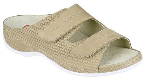 Berkemann Damen Berkoflex Pantolette Rindsleder medium Fußbett: herausnehmbar 8,5 mattbraun Nubuk/Strukturnubuk