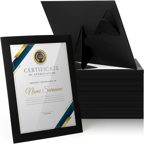 Tatuo 25 Pcs 8.5x11 Certificate Frame for Diploma Award Document, Black