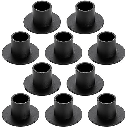 ZENFUN Set of 10 Taper Candle Holders, Iron Black Candlestick Holders, Table Centerpiece Candlestick Holders Bulk, Matte Black Candle Holders for Home Decor, Party, Wedding, Anniversary