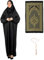 Prien Frauen Gebetskleidung Mit Hijab Gebetsperlen Gebetsteppich, Damen Muslim Kleidung, Islam Abaya Set, Ferace Tesettür Giyim, Islamische Langarm Kleid, Kopftuch, Gebetskleid Für Ramadan (Schwarz)