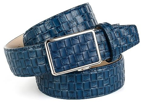 Anthoni Crown Herren Ledergürtel Automatik BL17FM80 Gürtel, Blau, 90