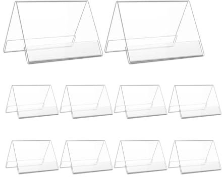 Changyeah 15 x 10 cm Tischaufsteller Dachform,10 Stück Etikettenhalter aus transparentem Acryl, Menühalter für Tisch, Acryl, transparent,Fotorahmen, Plexiglas, für Poster, Shop