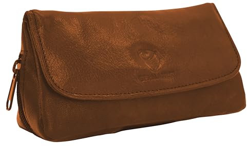 GERMANUS Pfeifentasche Lorenz, aus Leder, für 2 Pfeifen in Braun - Pfeifenbeutel