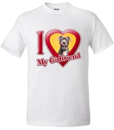 Mr. Gadgets T-shirt personnalisé I Love My Boyfriend/Girlfriend - Personnalisable avec photo -, girlfriend, XXL
