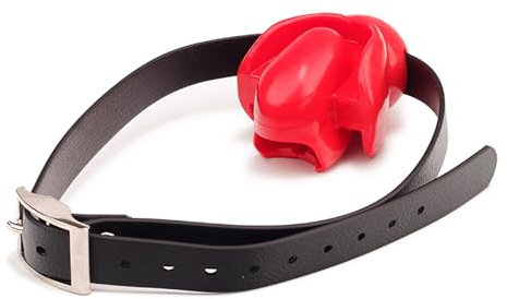 Bâillon réglable pour Bondage BDSM Fétiche Balle en Silicone Gag avec Bâillon à Langue Fixe Bâillon Boule Esclave Sex Toys pour Couples, Femmes, Hommes (Red)