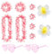 12 Stück Hawaii kette Hawaiianische Party Dekorationen Blume Halskette Stirnbänder Armbänder Herz Sonnenbrille Hawaiianischen Tropische Partys, Strandpartys Supplies für Kinder Erwachsene