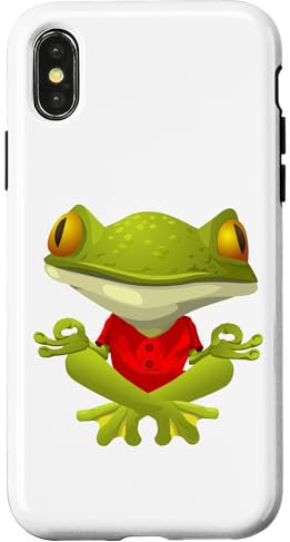 Grüner Yoga-Frosch Hülle für iPhone X/XS