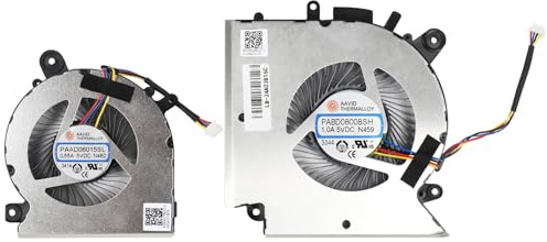 Ventilateur de refroidissement de remplacement CPU + GPU pour MSI Katana GF76 GF66 GL66 MSI Katana 11SC, 11UG 11UE 11UD 11UC, N° de pièce : PABD08008SH N459 PAAD06015SL N460, MS-1581 MS-1582 1583, MS