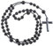 Nupuyai Men's Catholic Rosary Cross Necklace, Hematite Crystal Stone Beads, Black, 49.5-50.5cm