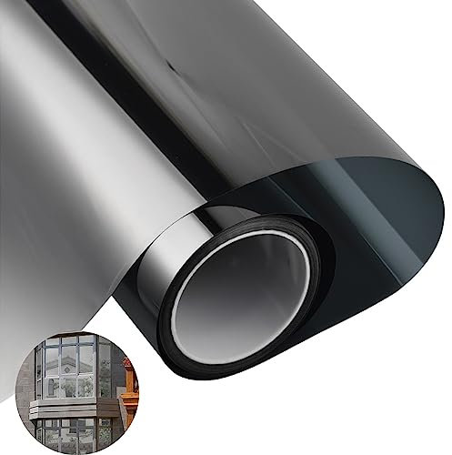 Vinilos para Ventanas Efecto Espejo Vinilo Adhesivo Cristale Unidireccional Protector De Privacidad Solar, Anti 99% UV para Hogar, Oficina, Lámina Protector Solar Privacidad (Color : Grey, Size : 15