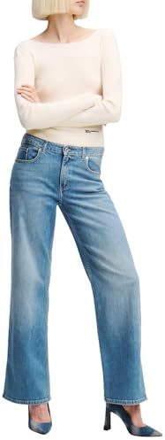 Karl Lagerfeld Jeans, Damen, Mid Rise Relaxed Denim Mit Schlitz, Entspanntem Bein, Blau, 2632