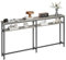 Table console étroite, 180 x 23 x 100 cm, à 2 étages, avec espace de rangement, extra longue, pour entrée, salon, blanc neige