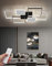 QYSMGS LED-Deckenbeleuchtung Modern Rechteckige Deckenlampen Für Wohnzimmer Dimmbar Mit Fernbedienung Contro Flush Mount Deckenleuchte Für Wohnzimmer Schlafzimmer Stube (Schwarz, 110cm)