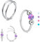 AVYRING 18G Lila Opal Nasenring für Damen, 316L Chirurgenstahl Silber Clicker Nasenringe mit Scharnier, vielseitiger Septum-Piercingschmuck für Conch, Rook, Knorpel, Tragus und Helix Ohrringe, 10mm