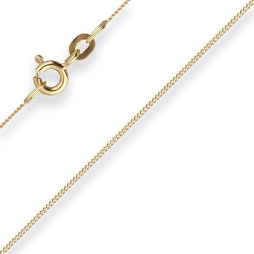 0,8mm Panzerkette Goldkette Collier Halskette aus 333 Gold Gelbgold 38cm
