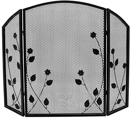MRVAKDYDI Feuerschutzplatte aus Eisen, Funkenflammensperre, Feuerschutzwand, Schwarz, Antik-Vintage-Kaminumrandung, Spark Mesh-Kinderzimmerschutzwand, 55 cm x 25 cm x 78 cm(BlackOne)