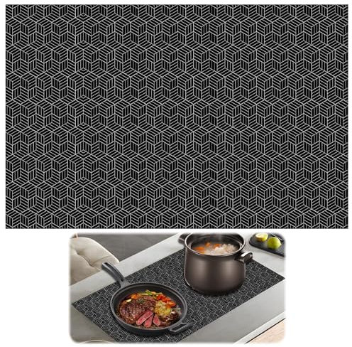 52x78cm Tappetino Piano Induzione Magnetico, Tappetino Protettivo per Piano Cottura a Induzione Riutilizzabile, in Silicone Antiscivolo e Antigraffio, Resistente al Calore fino a 240°C
