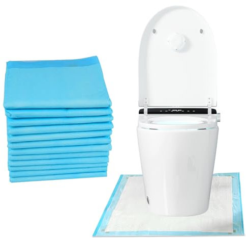 Disposable Toilet Mats Toilet Floor Protector from Urine U-Shape Toilet Training Rug Waterproof Non-Slip Bathroom Potty Training Mats Disposable Toilet Commode Mat for Children Adult (25, blue)
