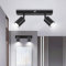 Ketom 2 Stück LED Deckenstrahler Schwarz, Deckenlampe 2 Flammig Schwenkbar, GU10 Küchenlampe Deckenleuchte Srahler, Modern Deckenspot Lampe für Küche, Wohnzimmer, Ohne Leuchtmittel