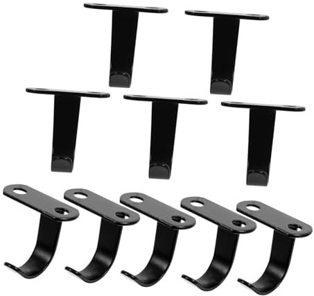Zerodeko 10 Piezas Perchero De Acero Inoxidable Ganchos Debajo Del Gabinete Ganchos De Tornillo Para Colgar Pequeños Ganchos Estante De Gancho Ganchos De Estante Para Colgar Black