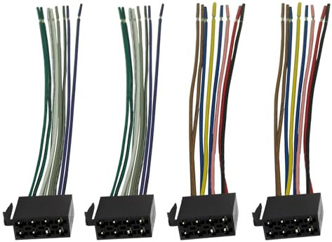 2 Pares Cable Adaptador de 16 Pines A ISO, Adaptador Universal para Radio de Coche ISO Adapter Cable Radio Estéreo Arnés de Cableado Coche para Altavoces de Compatible VW Audi BMW.