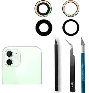 LiXiongBao Ersatz‑Kameraglas für iPhone 12/12 Mini, Reparaturset | Passgenaues Kamera‑Ersatzglas für iPhone 12 / 12 Mini, inklusive Reparaturwerkzeugen für den Linsenaustausch.