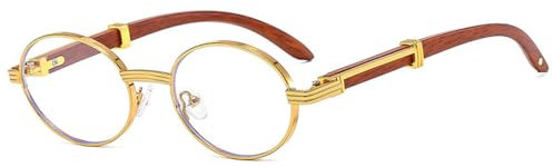 GGYTMQL Ovale Retro-Sonnenbrille für Herren, modisch, klarer Farbverlauf, Brillen, Luxus-Sonnenbrille, UV400, Goldfarben, Einheitsgröße