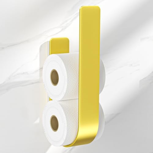 1Pc Toilettenpapier Aufbewahrung, Selbstklebender Klopapier Aufbewahrung, Toilettenpapierhalter Ohne Bohren, Klorollenaufbewahrung Für 3 Rollen, Ersatzrollenhalter Toilettenpapier (1, Gold)