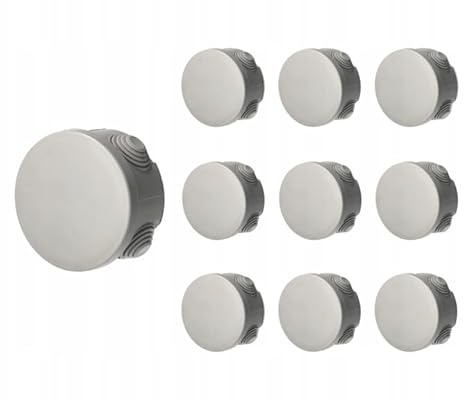 EDO Set 10x Aufputz-Abzweigdose IP55 Wasserdicht Ø80x45 mm Grau – UV-beständig, Halogenfrei – Verteilerdose/Anschlussdose mit Kabeleinführungen und Schnappdeckel für Innen- und Außenbereich