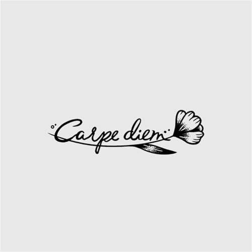 Carpe Diem Plant Ink Etiqueta engomada del tatuaje temporal impermeable semipermanente y de larga duración de 2 semanas, adecuada tanto para el pecho de hombres como de mujeres