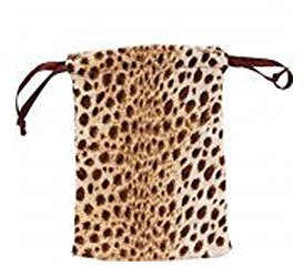 Pack of 12 Leopard Print Velvet Rectangle Drawstring Pouch 75x100 (BD1233ZLD