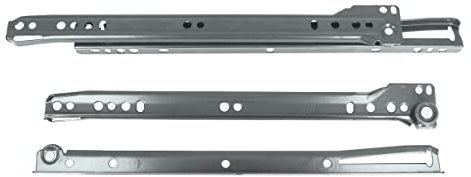 Amig - Juego de 2 Guías Correderas Metálicas con ruedas - Rieles para Cajones de Muebles, Cajoneras o Armarios - Acero - Color Gris Metalizado - Resistencia de carga: 18 Kg/Par - Medidas: 450 mm