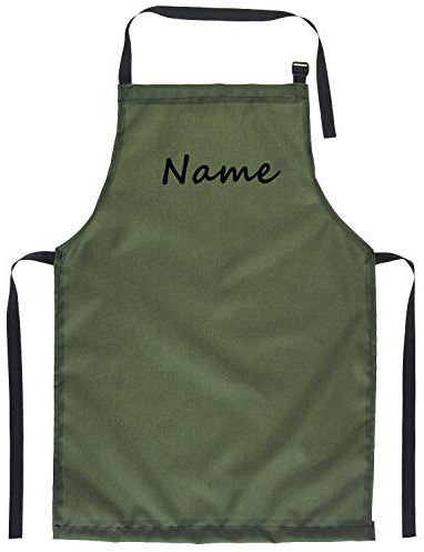 Ferocity Personalisierter Kinderschürze Kind Malschürze Kunstkittel Kochschürze Apron Werkschürze mit einem motiv grün Name [074]