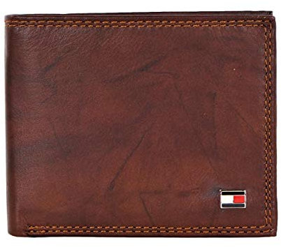 Tommy Hilfiger Klassische Herren-Geldbörse mit Logo, mit Mehreren Kartenfächern und Ausweisfenster, Tan Huck, Einheitsgröße