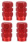 VOSAREA 4 stücke Aluminiumlegierung Auto Reifen Ventilkappen Runde Stil Air Covers (Rot)