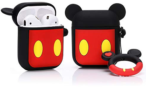 LEWOTE - Custodia Protettiva in Silicone per Airpods Apple 1 e 2 [Serie di Cartoni Animati] (Topolino)