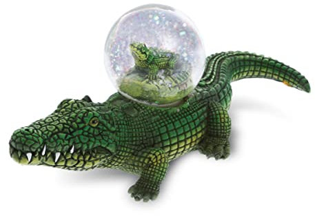 CoTa Global Schneekugel mit Glitzerelementen aus Glas, cooles Land und Ozean, Dekoration für Wildtiere, Schneekugeln, nautische Wasserkugeln für Heimdekoration und Regaldekoration, 45 mm – Alligator