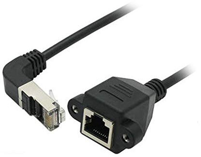 Bolwins Q48CS - Cable alargador de red (ángulo de 90 grados, CAT6, cable Ethernet de 50 cm, ángulo de 90° RJ45)