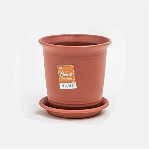 XXXXW Garden Pots Imitation Ceramic with Tray Flower Pot Large Floor Creative Green Dill Plant Succulent Flower Pot Potted Planting Conservation Pot Plant Containers (Size : 3L)