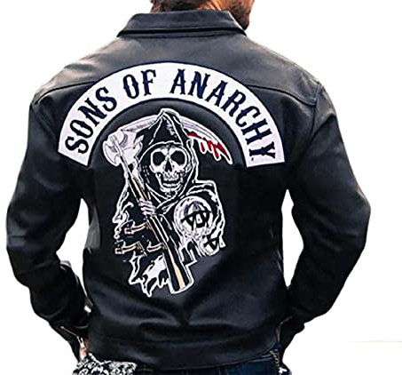 Sons of Anarchy Jax Teller Highway schwarze Kapuzenjacke aus Kunstleder, Schwarz