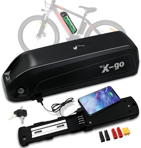 (UK Warehouse) 48V 15Ah Ebike Battery Large Capacity Lithium Ion with 4 Pin Connector USB Port 30A BMS 2A Charger Safe Lock LED Indicator for 150W -1000W Electric Bike Motor