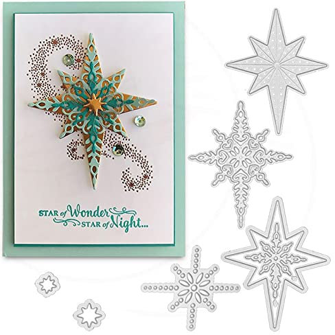 7 Stück/Set Starlight Schneeflocke Metall Stanzformen Weihnachten Schneeflocke Karte Stanzschablonen DIY Scrapbooking Prägung Papier Karten Kunst Handwerk Kartenherstellung