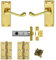 Golden Grace Victorian Scroll Internal Lever Latch Door Handles in Premium Polished Brass Finish with Fixings Set